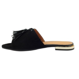 Noir Chaussons à franges Badura 5133 noir le noir jaune 2