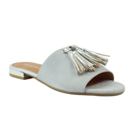 Chaussons à franges Badura 5133 gris 1