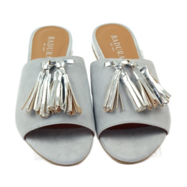 Chaussons à franges Badura 5133 gris 4