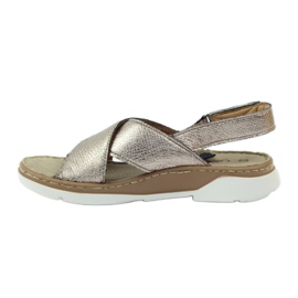 Filippo Sandales velcro dorées confortables 2