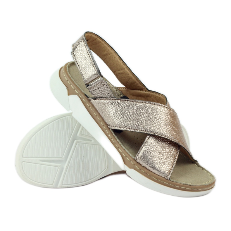 Filippo Sandales velcro dorées confortables 3
