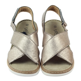 Filippo Sandales velcro dorées confortables 4