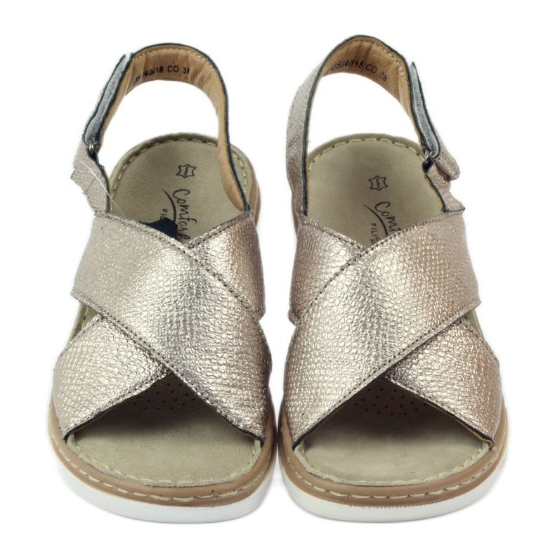 Filippo Sandales velcro dorées confortables 4