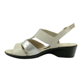 Filippo Sandales compensées en cuir confortables beige argent 2
