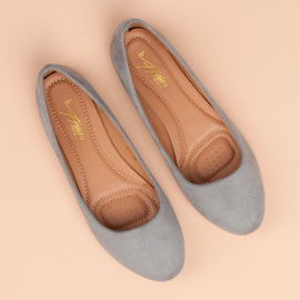Ballerines confortables en daim gris 1