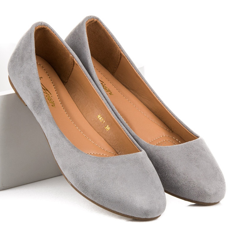 Ballerines confortables en daim gris 2