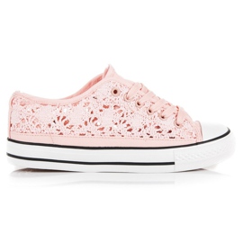 Baskets en dentelle rose 2