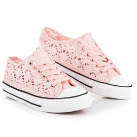 Baskets en dentelle rose 1