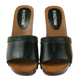 M.Daszyński Chaussons compensés Daszyński avec zircone cubique le noir 4