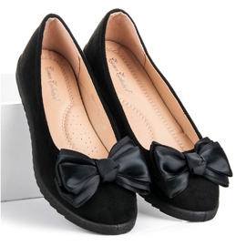 Comer Ballerines en daim à nœud le noir 3