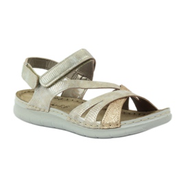 Sandales avec empiècement en cuir Inblu 004 doré brun jaune 1