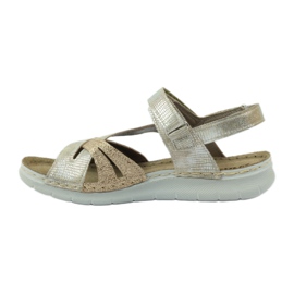 Sandales avec empiècement en cuir Inblu 004 doré brun jaune 2