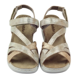 Sandales avec empiècement en cuir Inblu 004 doré brun jaune 4