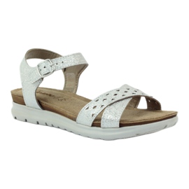 Sandales en cuir Inblu 038 insert argenté gris 1