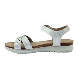 Sandales en cuir Inblu 038 insert argenté gris 2