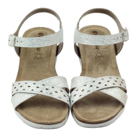 Sandales en cuir Inblu 038 insert argenté gris 4