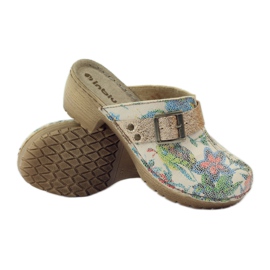 Sabots à fleurs Inblu BL02 brun jaune multicolore 3