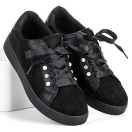 Erynn Baskets en daim à lacets le noir 1