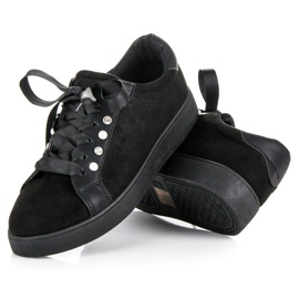 Erynn Baskets en daim à lacets le noir 2