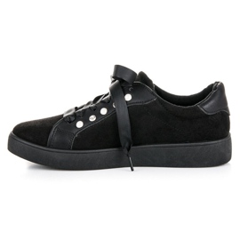 Erynn Baskets en daim à lacets le noir 3