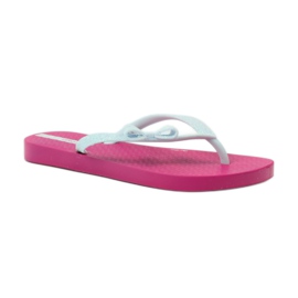 Tongs à paillettes avec nœud Ipanema rose gris 1