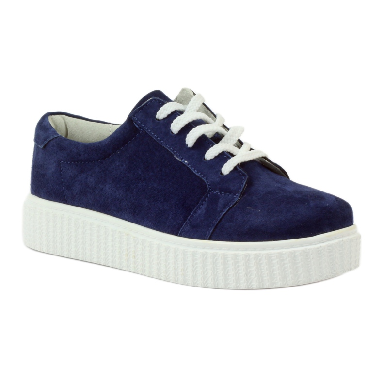 Chaussures Creepers en cuir Filippo 036 bleu marin 1