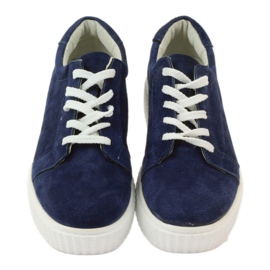Chaussures Creepers en cuir Filippo 036 bleu marine 4