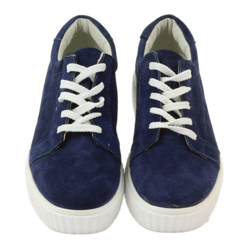Chaussures Creepers en cuir Filippo 036 bleu marine 4
