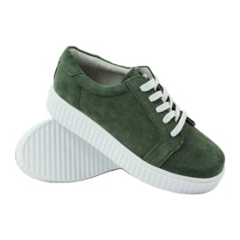 Chaussures Creepers en cuir Filippo 036 vert 3