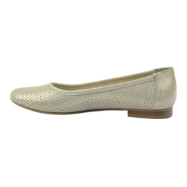 Ballerines perforées Angello 336 or beige 2