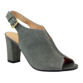 Espinto Sandales en cuir pour femmes 248 Cobra gris 1