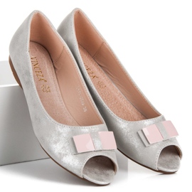 Ballerines vinceza à bout ouvert gris 3