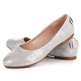 Ballerines vinceza argentées gris 1
