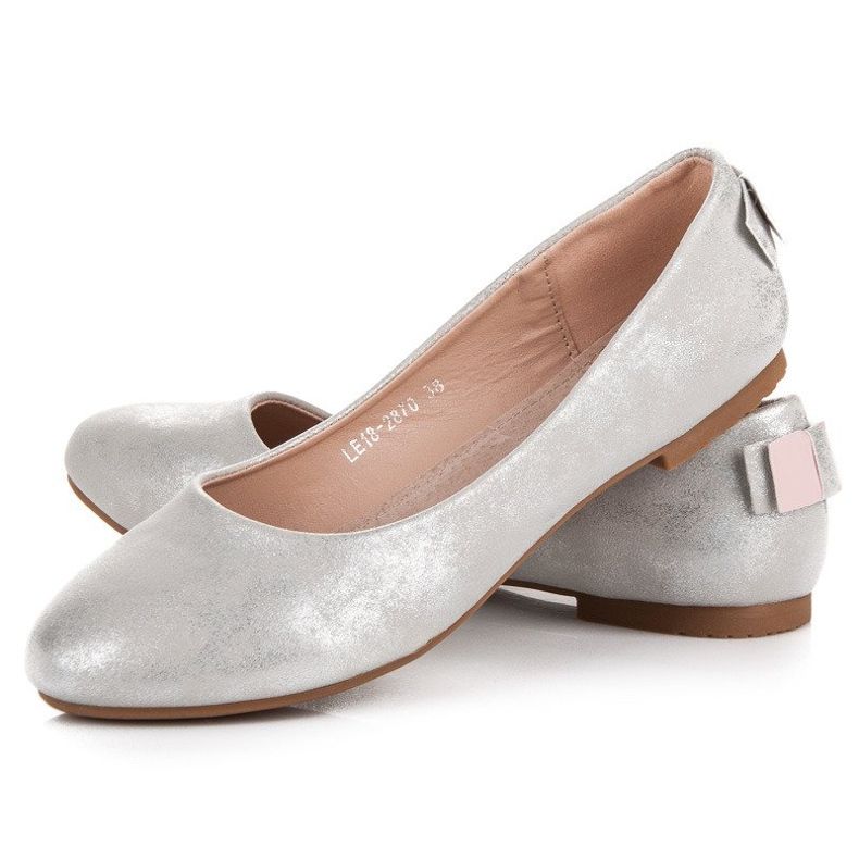Ballerines vinceza argentées gris 1