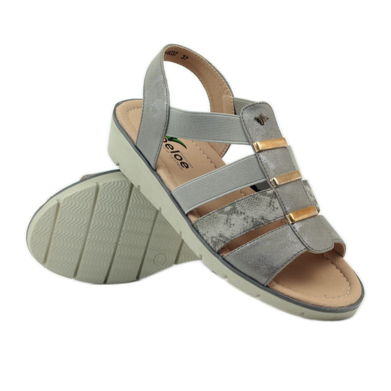 Sandales Aloeloe super confortables gris jaune 3