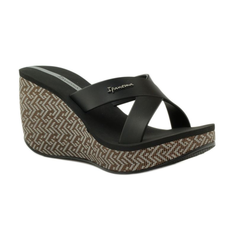 Chaussons compensés Ipanema 82288 femme noir brun 1