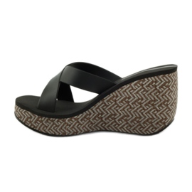 Chaussons compensés Ipanema 82288 femme noir brun 2