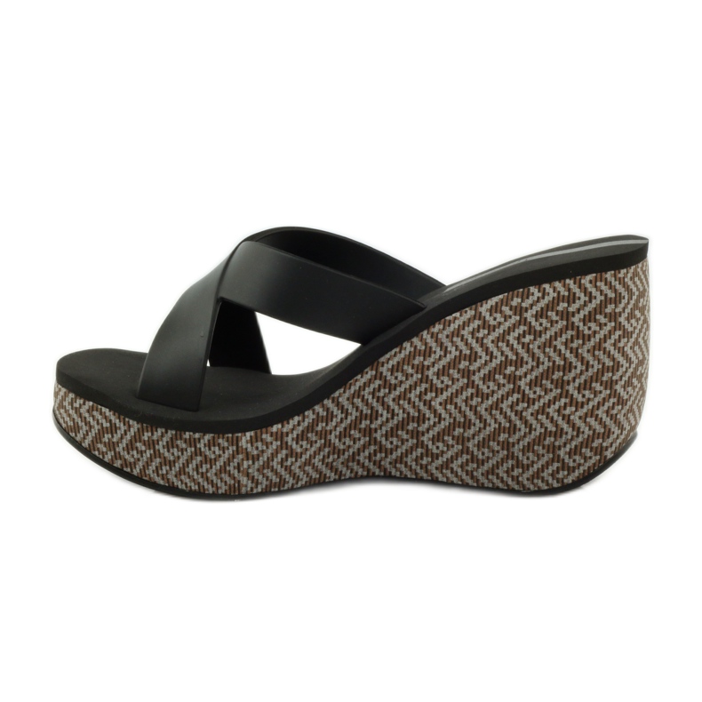 Chaussons compensés Ipanema 82288 femme noir brun 2