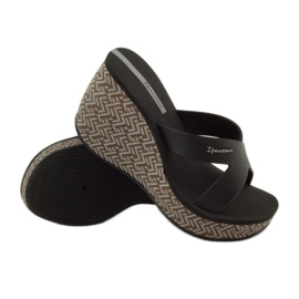 Chaussons compensés Ipanema 82288 femme noir brun 3