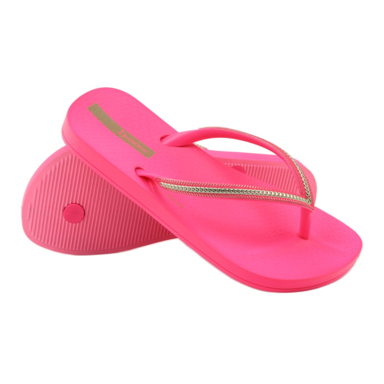 Tongs chaîne dorée Ipanema 8238 rose jaune 3