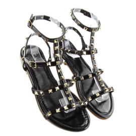Sandales pour femmes à clous noirs H56 Black le noir 2