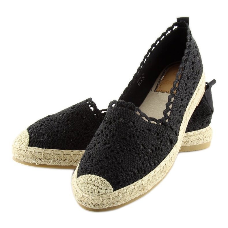 BB11 espadrilles en dentelle noire 1