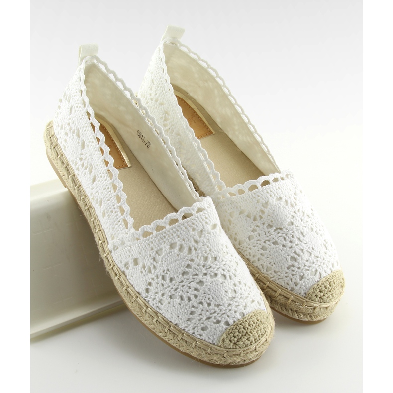Espadrilles en dentelle blanche BB11 blanc 2