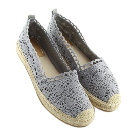 Espadrilles dentelle grise BB11 gris 2
