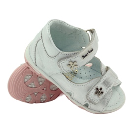Bartuś Sandales de filles flexibles pour le velcro argenté-métallique 3