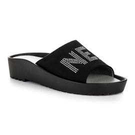 VINCEZA Pantoufles en Daim Noir le noir 5