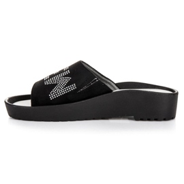 VINCEZA Pantoufles en Daim Noir le noir 6