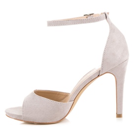 Sandales vinceza à talon en daim gris 3