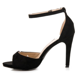 Sandales vinceza à talon en daim le noir 3
