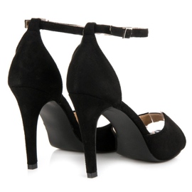 Sandales vinceza à talon en daim le noir 4